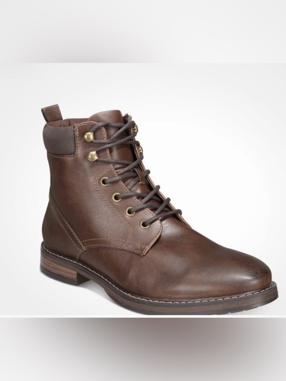 Club Room Men's Dark Brown Lace-Up Ankle Boots